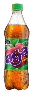 Botella de Aga de Manzana, refresco mexicano sabor manzana comercializado por embotelladora aga